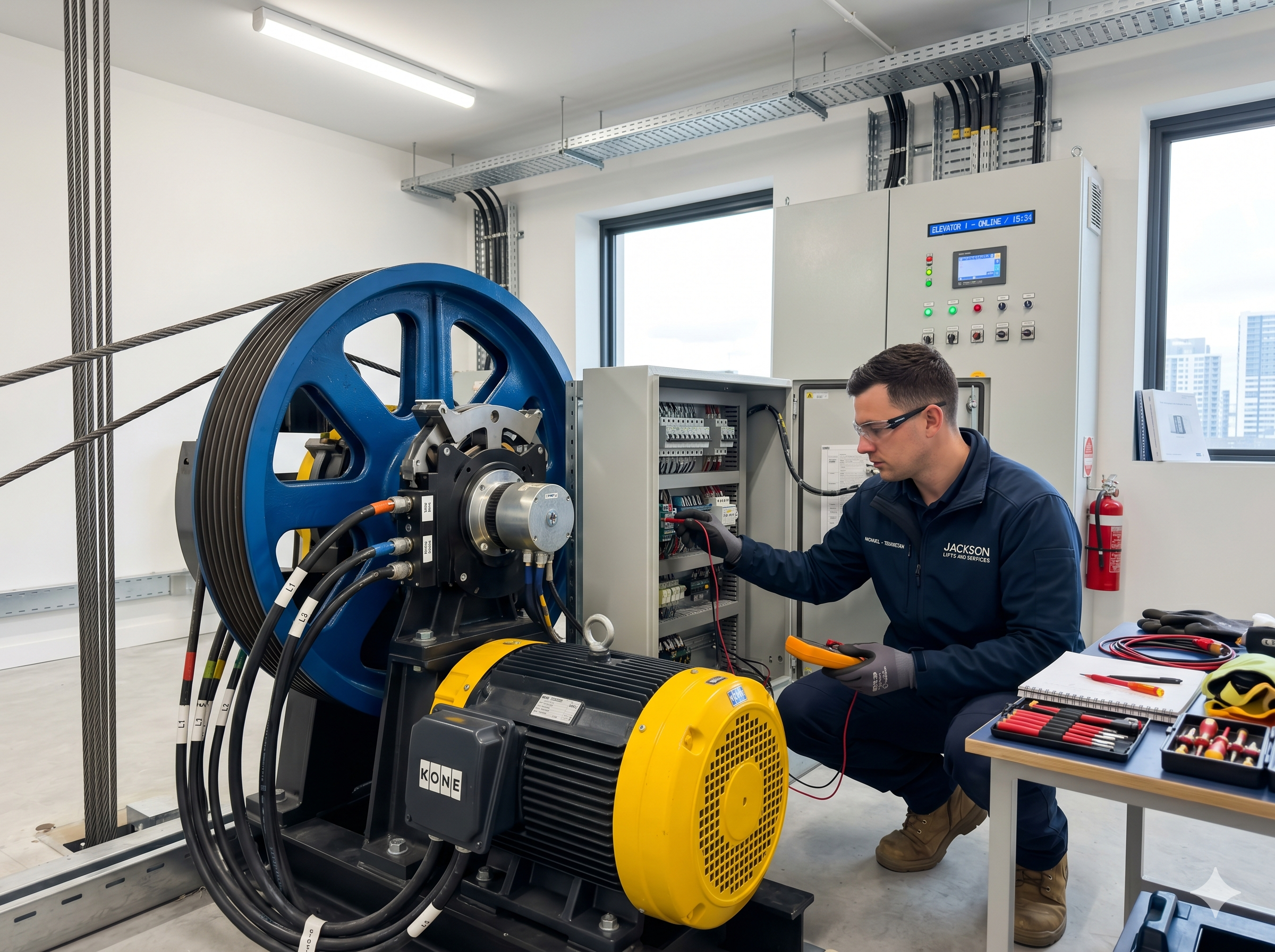 Traction lift maintenance and safety